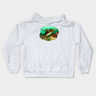 Undersea life and the charming caretta Kids Hoodie